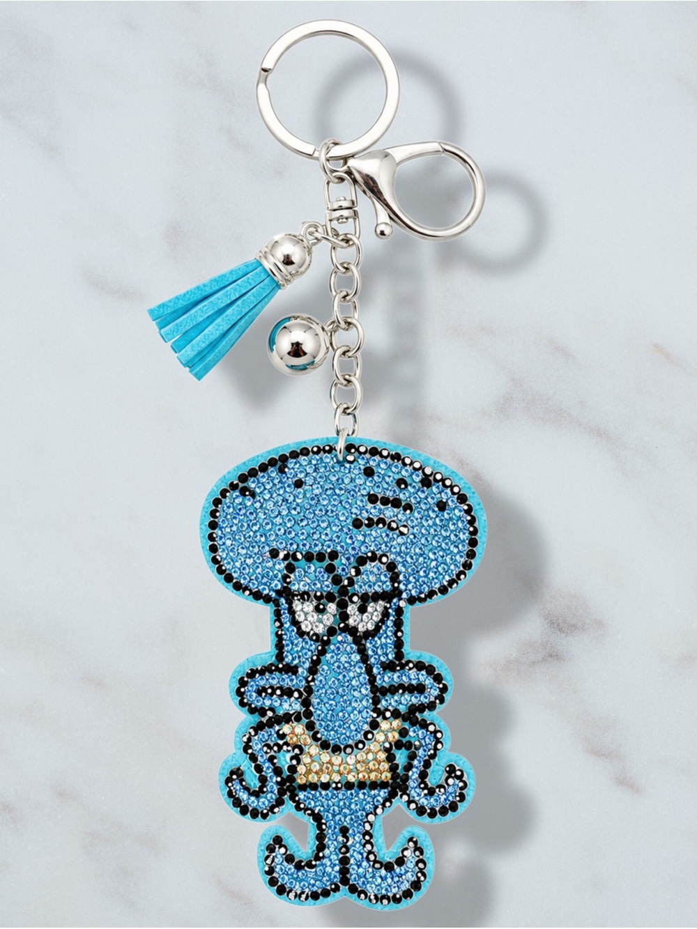 Squidward Rhinestone Charm Keychain - Picture 1 of 1